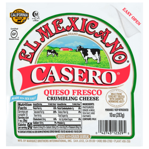 El Mexicano Crumbing Cheese, Casero Queso Fresco, 10 oz (283 g)