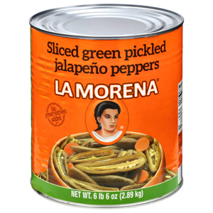 La Morena Sliced Jalapeños, 108 oz