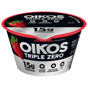 Oikos Triple Zero Triple Zero Strawberry High Protein Nonfat Greek Yogurt, 5.3 oz (150 g)