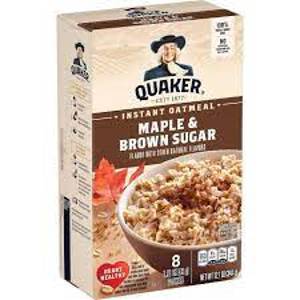 Quaker Maple & Brown Sugar Instant Oatmeal, 8 - 1.51 oz (43 g) packets [12.1 oz (344 g)]