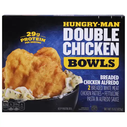 Hungry-Man Double Chicken Bowls, Breaded Chicken Alfredo, 15 oz (425 g)