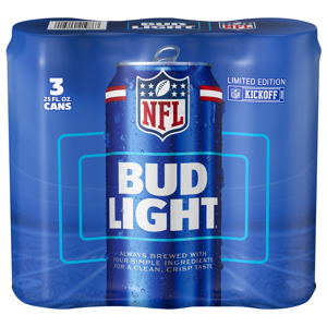 Bud Light NFL Kickoff Beer, 3 - 25 fl oz cans