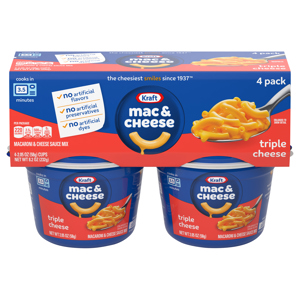 Kraft Triple Cheese Mac & Cheese, 4 - 2.05 oz (58 g) cups [8.2 oz (232 g)]