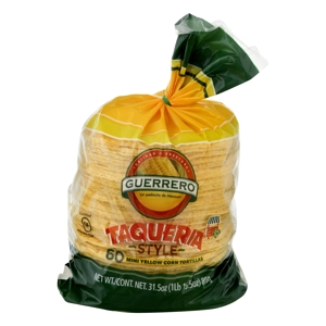 Guerrero Tortillas, Yellow Corn, Taqueria Style, Mini, 60 tortillas [31.5 oz (1 lb 15.5 oz) 893 g]