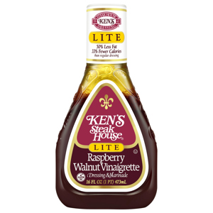 Ken's Steak House Salad Dressing & Marinade, Raspberry Walnut Vinaigrette, Lite, 16 fl oz (1 pt) 473 ml