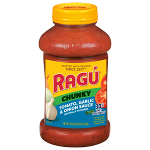 Ragu Chunky Tomato, Garlic & Onion Sauce, 45 oz (2 lb 13 oz) 1.27 kg