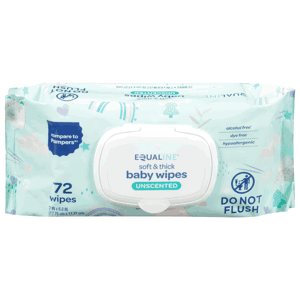 Equaline Baby Wipes 72 count Unscntd Sft & T
