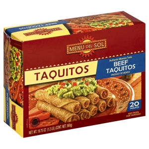 Menu Del Sol Taquitos, Beef, 20 taquitos [19.75 oz (1.2 lb) 560 g]