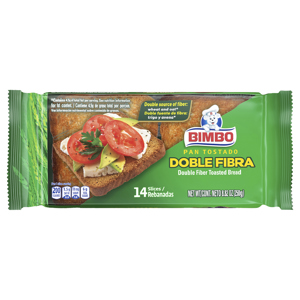 Bimbo Toasted Bread, Double Fiber, 14 slices [8.82 oz (250 g)]