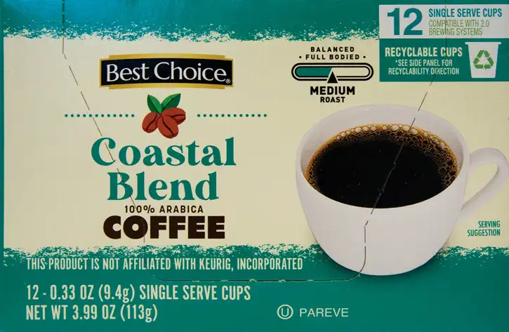 Best Choice Single Serve K-cups Coastal Blend Coffee, 12ct | Food