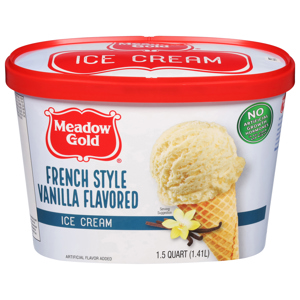 Meadow Gold Ice Cream, Vanilla Flavored, French Style, 1.5 qt (1.41 l)