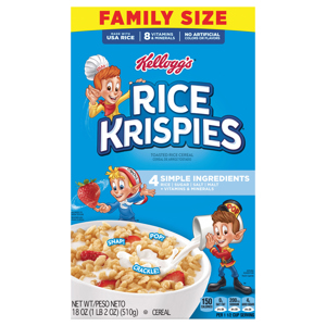 Rice Krispies Cereal Family Size, 18 oz (1 lb 2 oz) 510 g
