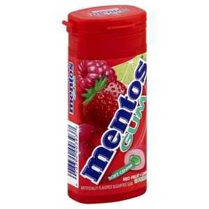 Mentos Gum, Sugarfree, Red Fruit, Lime, 15 pieces