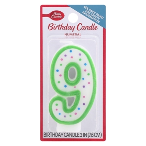 Betty Crocker Birthday Candle, Numeral 9, 3 Inch, 1 candle