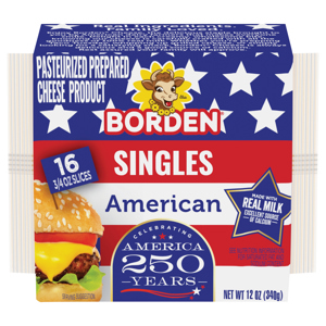 Borden Singles American Cheese, 16 - 0.75 slices [12 oz (340 g)]