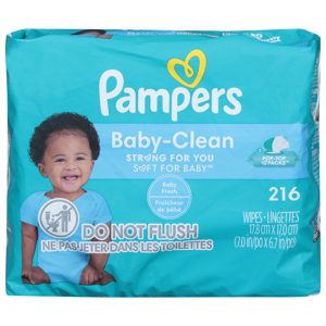 Pampers Wipes, Baby Fresh, Pop-Top Packs, 216 wipes