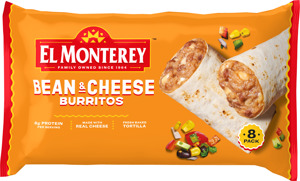 El Monterey Burritos, Bean & Cheese, Family Size, 8-Pack, 8 burritos [32 oz (907.2 g)]