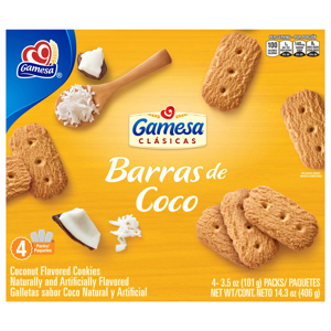 Gamesa Coconut Flavored Cookies, 4 - 3.5 oz (101 g) packs [14.3 oz (406 g)]