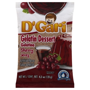 D Gari Gelatin Dessert, Sherry Jerez, 4.2 oz (120 g)