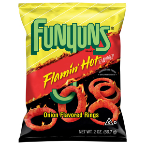 Funyuns Flamin' Hot Flavored Onion Flavored Rings, 2 oz (56.7 g)