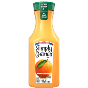 Simply Juice, Orange, Medium Pulp, 46 fl oz (1.4 qt) 1.36 l