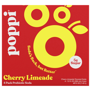 Poppi Cherry Limeade Prebiotic Soda, 4 - 12 fl oz (355 ml) cans [48 fl oz (1.42 l)]