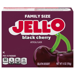 Jell-O Black Cherry Gelatin Dessert Family Size, 6 oz (170 g)