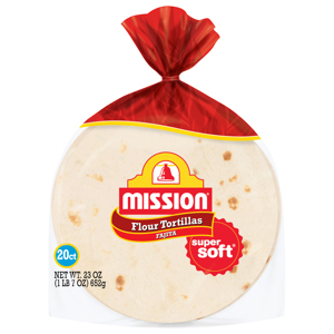 Mission Fajita Flour Tortillas, 20 tortillas [23 oz (1 lb 7 oz) 652 g]