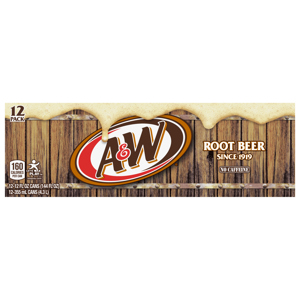 A&W Soda, No Caffeine, Root Beer, 12 Pack, 12 - 12 fl oz (355 ml) cans [144 fl oz (4.3 l)]