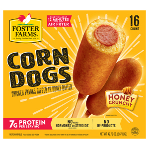 Foster Farms Corn Dogs, Honey Crunchy, 16 corn dogs [42.72 oz (2.67 lbs)]