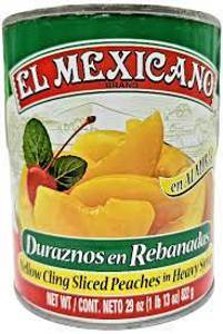 El Mexicano Sliced Peaches, Duraznos en Rebanadas, 29 oz