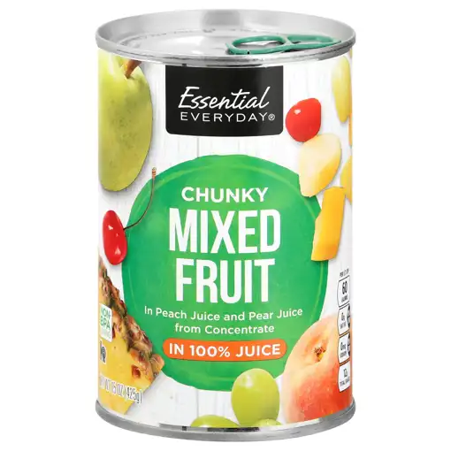 Essential Everyday Mixed Fruit In 100% Juice, Chunky, 15 Oz (425 G