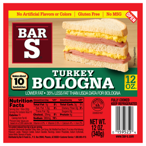 Bar S Turkey Bologna, 12 oz (340 g)
