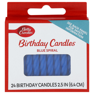 Betty Crocker Birthday Candles, Blue Spiral, 24 birthday candles