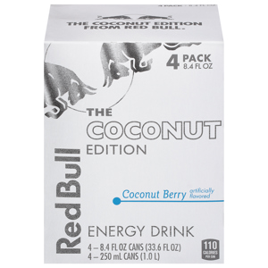 Red Bull Energy Drink, Coconut Berry, 4 Pack, 4 - 8.4 fl oz (250 ml) cans [33.6 fl oz (1.0 l)]