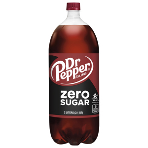 Dr Pepper Soda, Zero Sugar, 2 liters (2.1 qt)