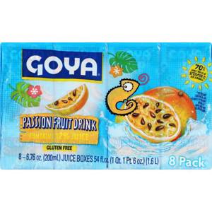 Goya Passion Fruit Drink, 8 - 6.76 oz (200 ml) juice boxes [54 fl oz (1 qt 1 pt 6 oz) 1.6 l]