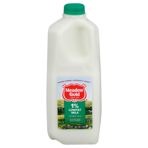 Meadow Gold Milk, 1% Lowfat, half gal (1.89 l)