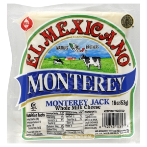 El Mexicano Cheese, Whole Milk, Monterey Jack, 16 oz (53 g)
