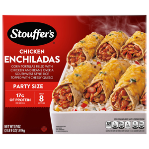STOUFFER'S ENCHILADAS, CHICKEN, CANTINA STYLE, PARTY SIZE, 57 OZ (3 LB 9 OZ) 1.61 KG
