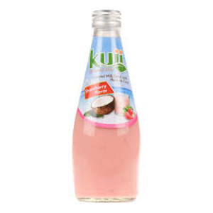 Kuii Strawberry Flavor Coconut Milk Drink with Coconut Jelly, 16.4 fl oz (485 ml)