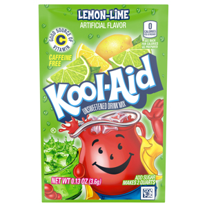 Kool-Aid Caffeine Free Unsweetened Lemon-Lime Drink Mix, 0.13 oz (3.6 g)