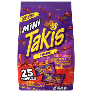 Takis Extreme Fuego Mini Tortilla Chips, 25 - 1.23 oz (35 g) packages [1 lb 14.75 oz (875 g)]