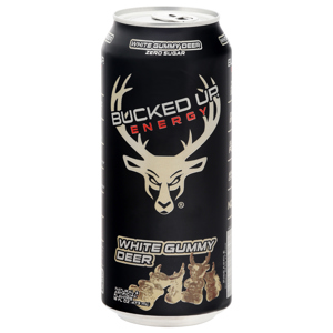 Bucked Up Zero Sugar White Gummy Deer Energy Drink, 16 fl oz (473 ml)