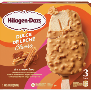 Haagen-Dazs Ice Cream Bars, Dulce de Leche Churro, 3 bars [9 fl oz (266 ml)]