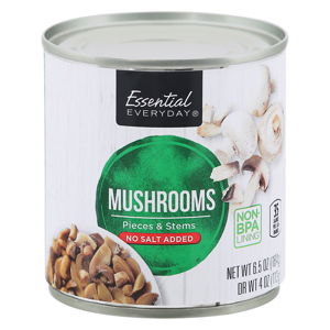 Essential Everyday Mushrooms, Pieces & Stems, No Salt Added, 6.5 oz (184 g)