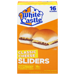 White Castle Classic Cheese Sliders, 8 - 3.66 oz packages 2-sliders [29.28 oz (1.83 lb) 830 g]