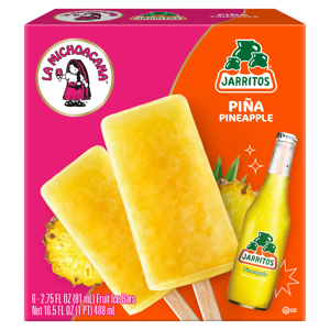La Michoacana Fruit Ice Bars, Pina Pineapple, Jarritos, 6 - 2.75 fl oz (81 ml) bars [16.5 fl oz (1 pt) 488 ml]