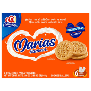 Gamesa Cookies, 6 - 4.9 oz (140 g) packs [29.6 oz (1 lb 13 oz) 840 g]
