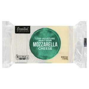 Essential Everyday Cheese, Low-Moisture Part-Skim, Mozzarella, 16 oz (1 lb) 453 g